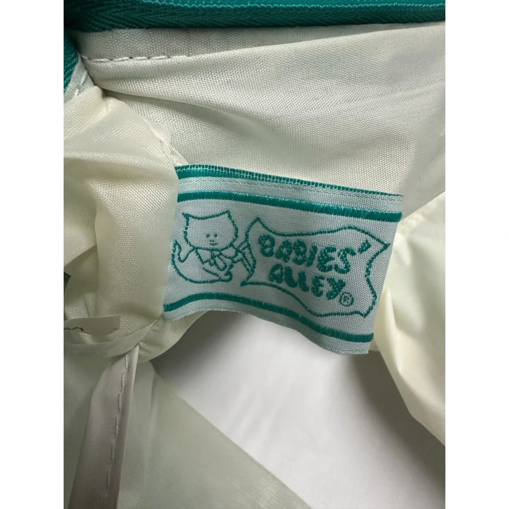 Vintage 80's Babies Alley Diaper‎ Bag Quilted Teal Green Retro Tote Chain Straps